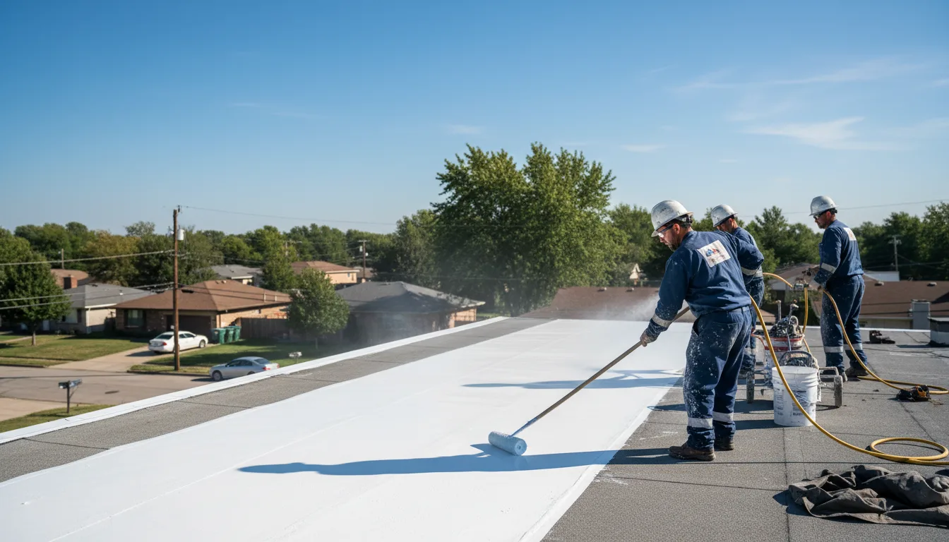 Commercial roof coating in Quinton, OK near me